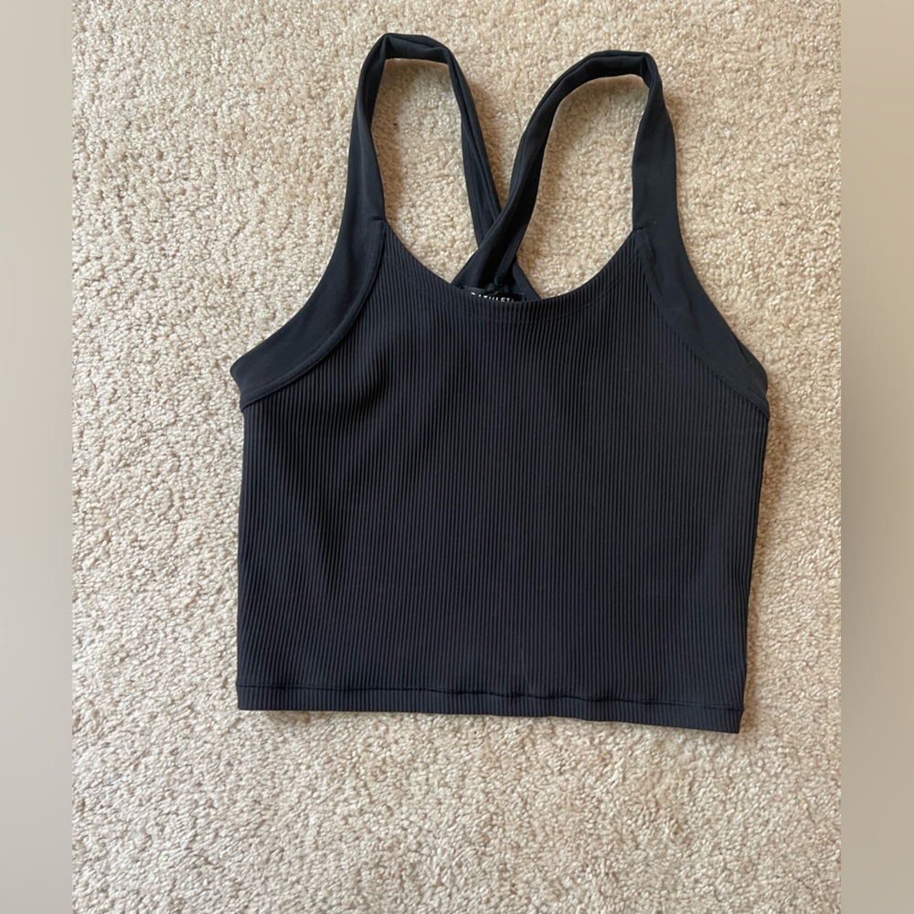 Athleta Black Ribbed Tank Top